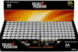 Dual power מארז 10סול' AA אולטרה אלקליין 16x10+מדבקות תלייה  DUAL POWER